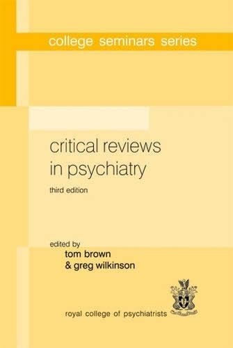 Critical Reviews in Psychiatry Cover