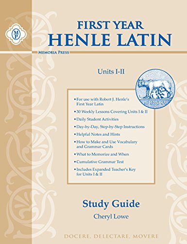 Henle Latin I Study Guide Units I & II Cover