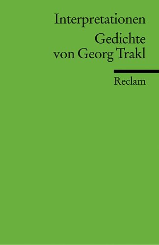 Gedichte von Georg Trakl. Interpretationen. Cover