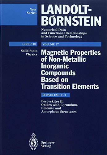 Perovskites II, Oxides with Corundum, Ilmenite and Amorphous Structures (Numerical Data & Functional Relationships in Science & Technology) Cover