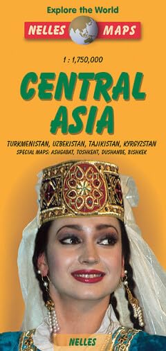 Nelles Central Asia Travel Map with Turkmenistan, Uzbekistan, Tajikistan, Kyrgyzstan Cover