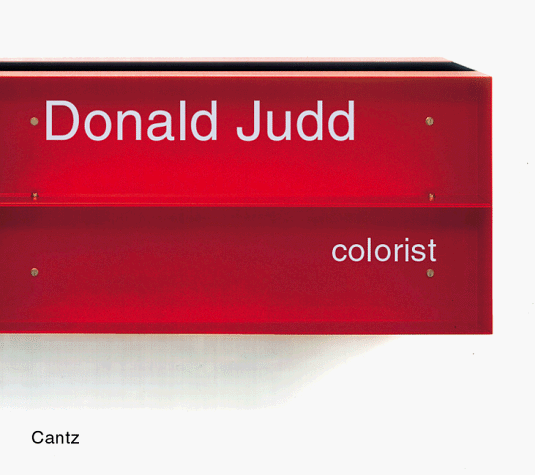 Donald Judd, colorist Cover