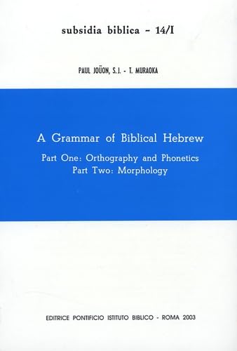 A grammar of Biblical Hebrew Cover