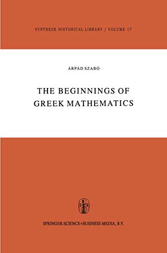 The beginnings of Greek mathematics Cover