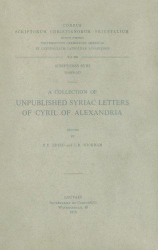 A Collection of Unpublished Syriac Letters of Cyril of Alexandria. Cover