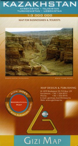 Kazakhstan, Kyrgyzstan, Tajikistan, Turkmenistan, Uzbekistan Map Cover