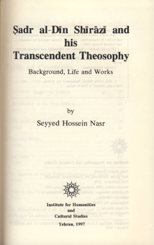 Sadr al-Din Shirazi and his transcendent theosophy Cover