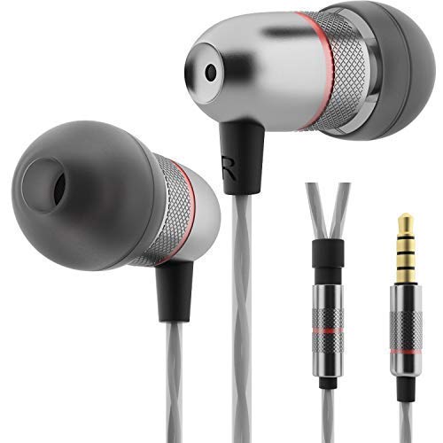 JOVERS in-Ear Earbud Headphones - Noise Cancelling Premium Headphone Earbuds w/Mic, Ergonomic fit for, Black Poster
