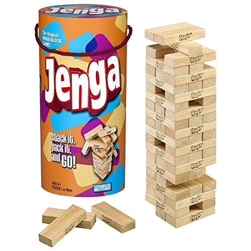 Hasbro Gaming Jenga Wooden Blocks Stacking Tumbling Tower Game | Party Games for Kids & Families | Easter Basket Stuffers | Ages 6+ Poster
