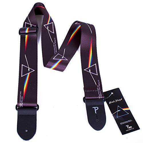 Perri's Leathers Ltd. - Guitar Strap - Polyester -Official Licensed Product- Pink Floyd Dark Side of the Moon - for Acoustic/Bass/Electric Guitars- Adjustable - Made in Canada Poster